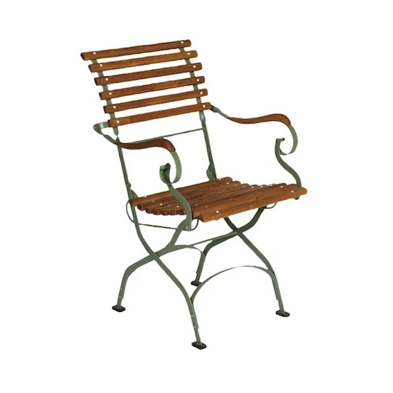 \"Rochefort\" folding garden armchair in green painted wrought iron - Moinat - Sièges, Bancs, Tabourets