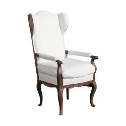 Bergère，带胡桃木模制耳朵，覆盖织物……