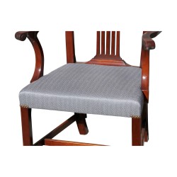 Satz mit 7 Stühlen und 1 Sessel Modell Chippendale, in