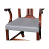 Ensemble de 7 chaises et 1 fauteuils modèle Chippendale, en - Moinat - Chaises