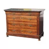 Louis-Philippe chest of drawers in burl walnut with gray marble top … - Moinat - Chests of drawers, Commodes, Chifonnier, Chest of 7 drawers