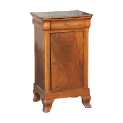 Louis - Philippe bedside table in walnut wood with 1 drawer and 1