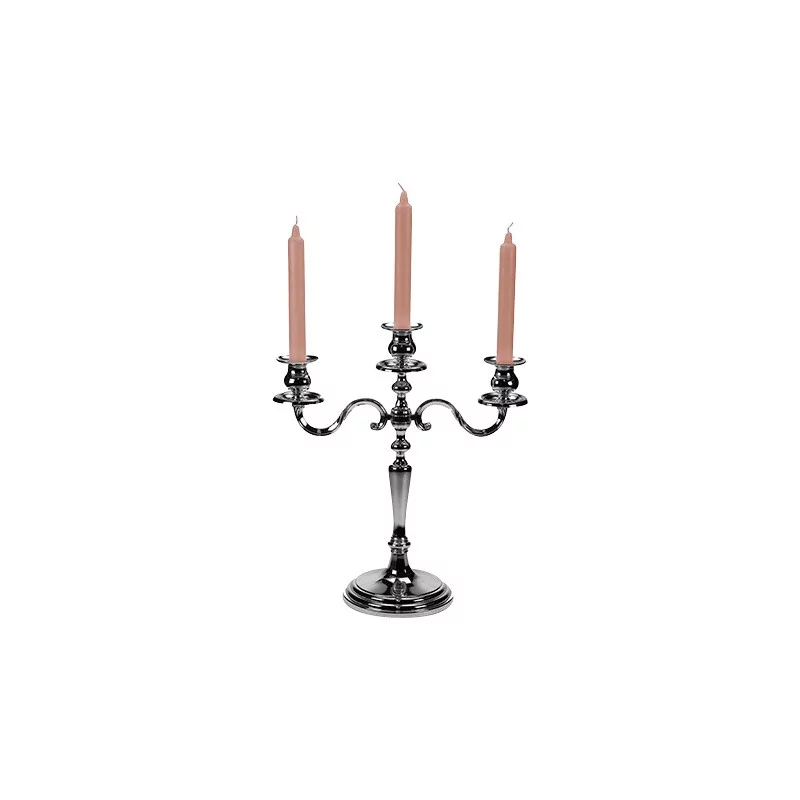 silver metal chandelier with 3 lights - Moinat - Candleholders, Candlesticks