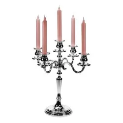 silberplattierter Metall-Kronleuchter mit 5 Leuchten