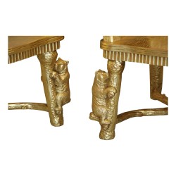 Paire de fauteuils de Brienz en bois entièrement sculpté à la …