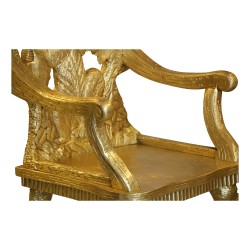 Paire de fauteuils de Brienz en bois entièrement sculpté à la …