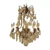 Louis XV chandelier in gilded bronze and crystals, 15 lights. END … - Moinat - Chandeliers, Ceiling lamps