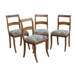 Set of 4 Louis - Philippe chairs in walnut wood …
