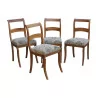 Set mit 4 Stühlen Louis - Philippe aus Walnussholz … - Moinat - Stühle