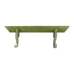 Hanging wall console in green lacquered molded wood. Swiss,