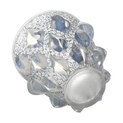 RAMPILLON model vase, in colorless pressed glass with a milky look…