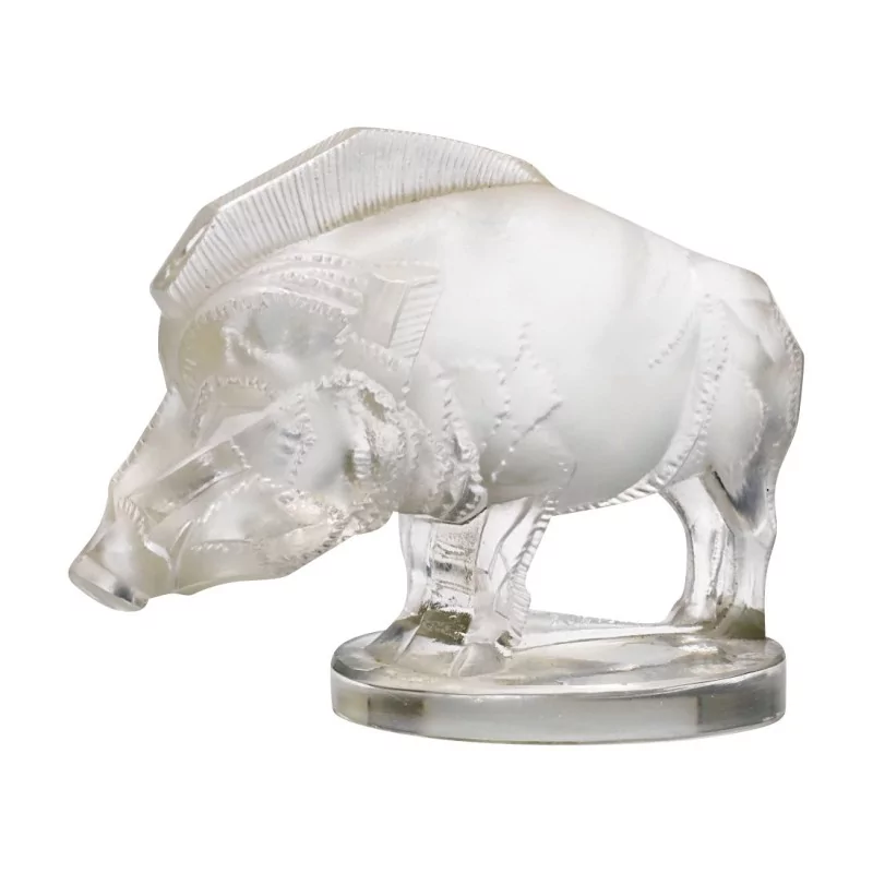 Presse - papier “Sanglier”, en verre incolore et sur une base … - Moinat - Accessoires de bureau, Encriers Presse - papier “Sanglier”, en verre incolore et sur une base … - Moinat - Accessoires de bureau, Encriers