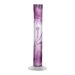 white glass vase covered with purple and engraved with water - …