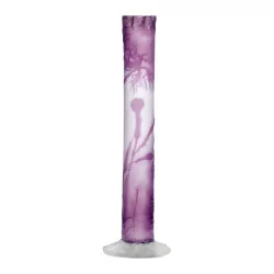 white glass vase covered with purple and engraved with water - …