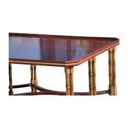 Wohnzimmer-Couchtisch aus massivem Mahagoni mit furnierter Platte …