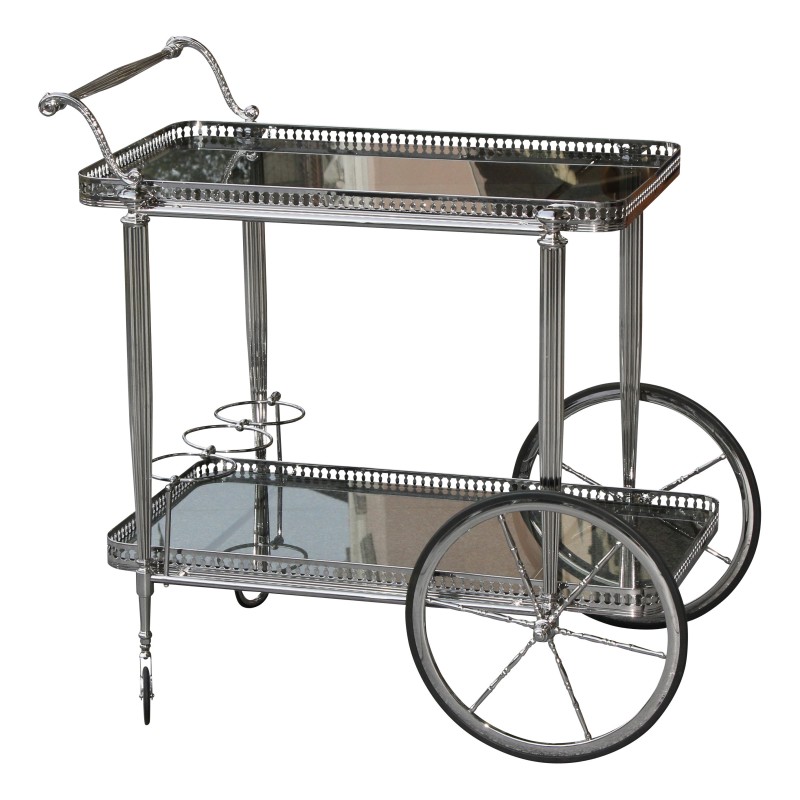 Service boy in nickel-plated brass with smoked glasses and … - Moinat - Serving tables Service boy in nickel-plated brass with smoked glasses and … - Moinat - Serving tables