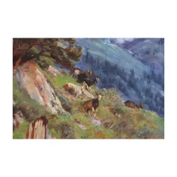 Oil painting on canvas signed lower right by Fritz