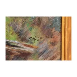 Oil painting on canvas signed lower right by Fritz