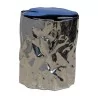 Tabouret en métal poli et chromé inspiré d'un tronc d'arbre ou … - Moinat - Tabourets, Banquettes, Poufs