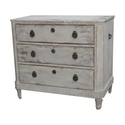 chest of drawers with 3 drawers in the Gustavian style with fluted …