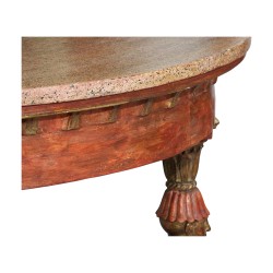 Pair of Directoire half-moon wall consoles in painted wood …