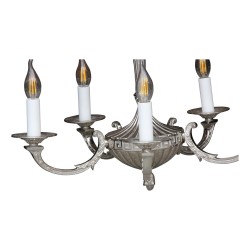Lustre en bronze nickelé à 5 lumières, électrification à …