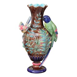 Steingutvase von Barbotine. Frankreich, 20. Jahrhundert