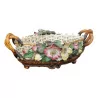 Corbeille en faïence de Barbotine avec décor floral. 20ème … - Moinat - Porcelaine