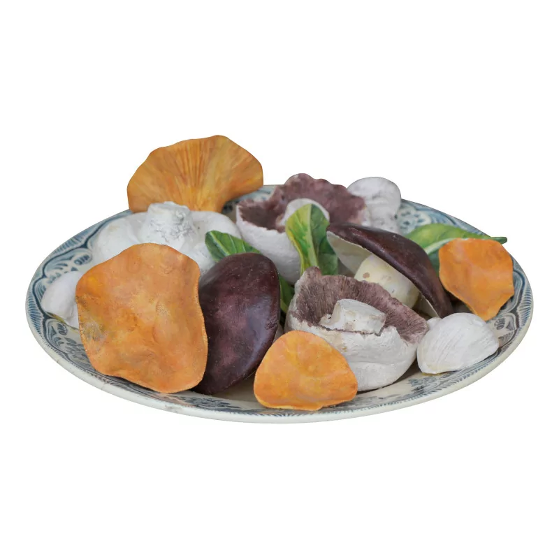 Assiette décorative “Champignons” en faïence de … - Moinat - Porcelaine