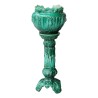 Cache pot et sa colonne en barbotine coloris vert - Moinat - Porcelaine