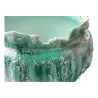 Cache pot et sa colonne en barbotine coloris vert - Moinat - The Sound of Colours