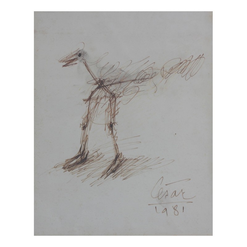 Aquarelle - dessin sous verre signée CÉSAR (1921-1998) César … - Moinat - Tableaux - Divers Aquarelle - dessin sous verre signée CÉSAR (1921-1998) César … - Moinat - Tableaux - Divers