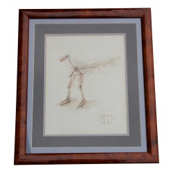Aquarelle - dessin sous verre signée CÉSAR (1921-1998) César …