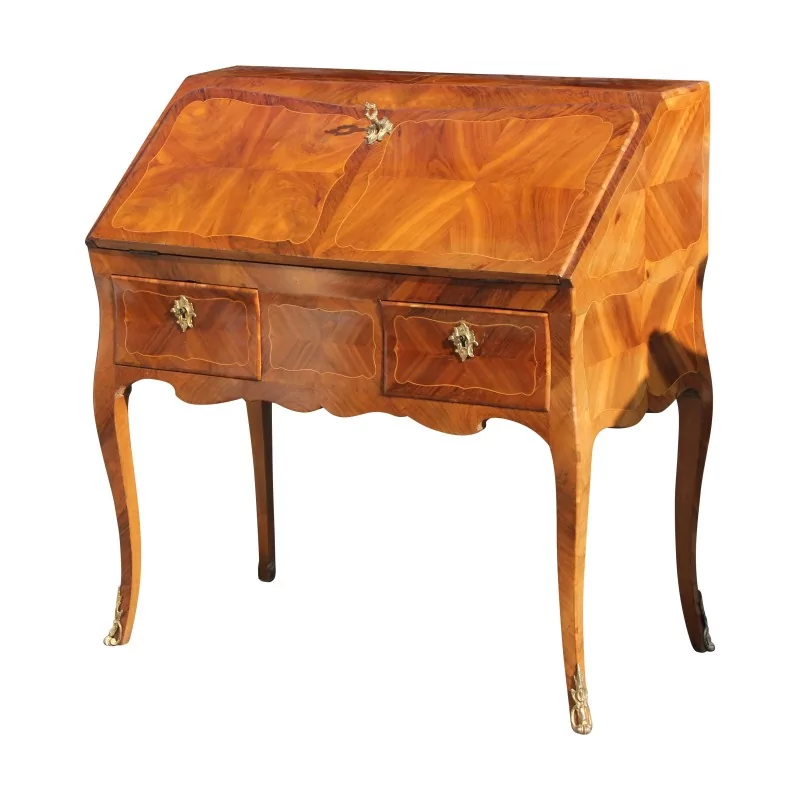 Bureau dos d âne Louis XV en bois de marqueterie, bois de rose - Moinat - Bureaux cylindre, à abattant, Secrétaires Bureau dos d âne Louis XV en bois de marqueterie, bois de rose - Moinat - Bureaux cylindre, à abattant, Secrétaires