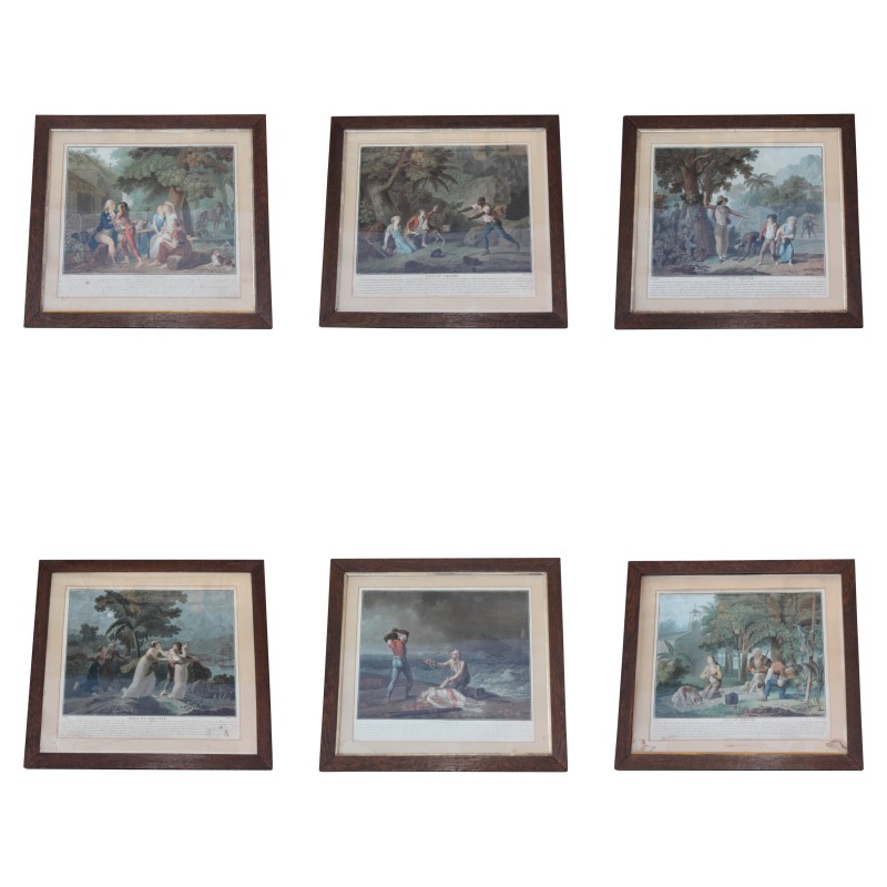Serie von 6 Gemälden unter Glas, „Landszene“. 20. … - Moinat - Gemälden - Landschaften Serie von 6 Gemälden unter Glas, „Landszene“. 20. … - Moinat - Gemälden - Landschaften