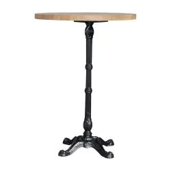 High bistro style bar table, round top in beech and