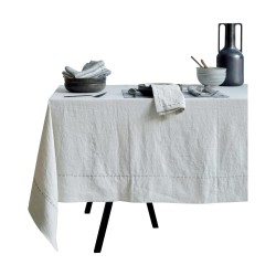 Nappe de la collection LUIZ en lin coloris blanc avec un …