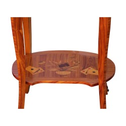 Paar Beistelltische aus eingelegtem Holz mit 1 Schublade und …