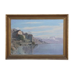 Ölgemälde auf Leinwand „Château de Glérolles“ signiert unten …