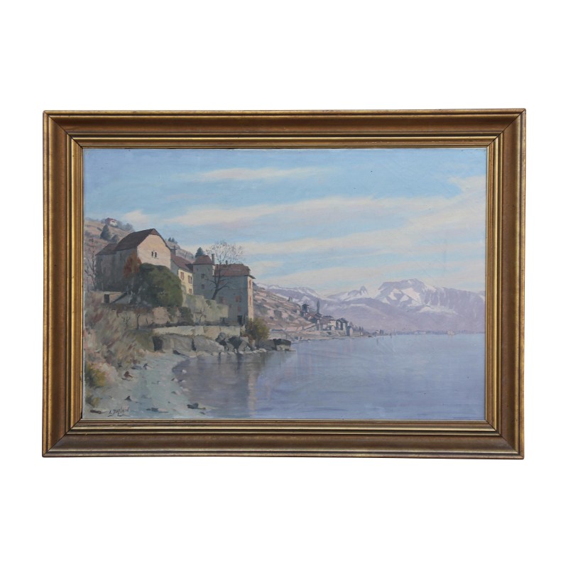 Tableau huile sur toile "Château de Glérolles" signé en bas à - Moinat - Tableaux - Paysage Tableau huile sur toile "Château de Glérolles" signé en bas à - Moinat - Tableaux - Paysage