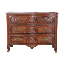 Louis XV chest of drawers in walnut wood with 3 drawers and …