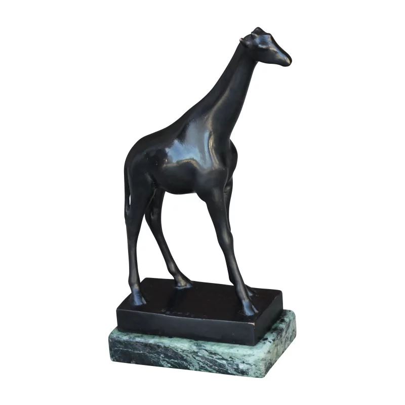Bronze „Giraffe“, glänzend schwarz patiniert, Wachsausschmelzverfahren, signiert - Moinat - Wild Flowers