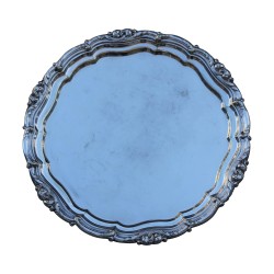 silver tray on 3 ball feet. England, 20th century