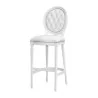 Chaise de bar style Louis XVI en simili cuir blanc avec … - Moinat - Tabourets de bar