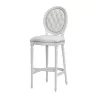 Louis XVI style bar chair in white imitation leather with … - Moinat - Bar stools