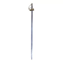 Бронзовый меч с эфесом из металлической проволоки, стальным лезвием...