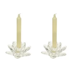 Paire de chandelier en verre modèle LOTUS