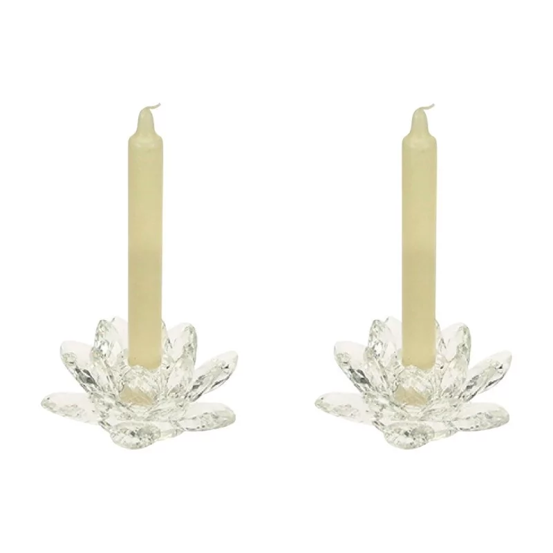 Paire de chandelier en verre modèle LOTUS - Moinat - Bougeoirs, Chandeliers