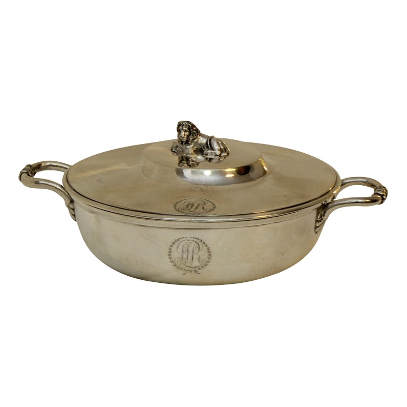 Bowl with silver lid (374g), with lion on … - Moinat - Silverware Bowl with silver lid (374g), with lion on … - Moinat - Silverware