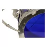 Planter in silver and blue colored glass (split glass), … - Moinat - Silverware